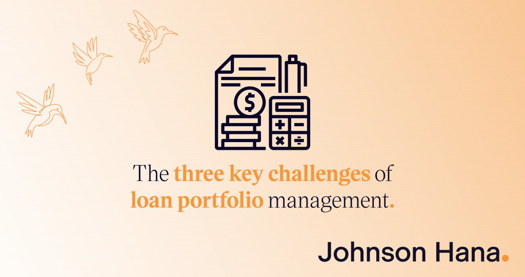 Graphic title card - Three key challenges of loan portfolio management